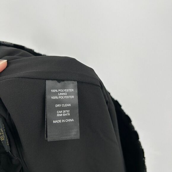 NWT HOUSE OF HARLOW 1960 Black Silver Metallic Velvet Square Mini Skirt Size XS - Picture 6 of 6